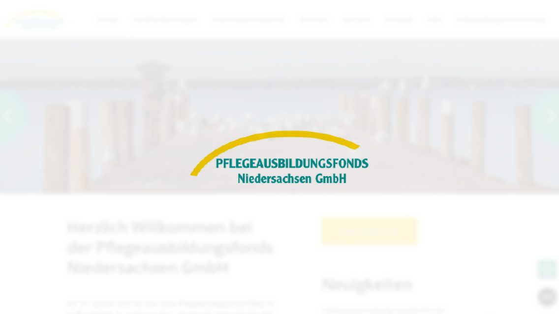 Website von Ausbildungsfonds Niedersachsen, TYPO3 Referenz mit FAQ for TYPO3