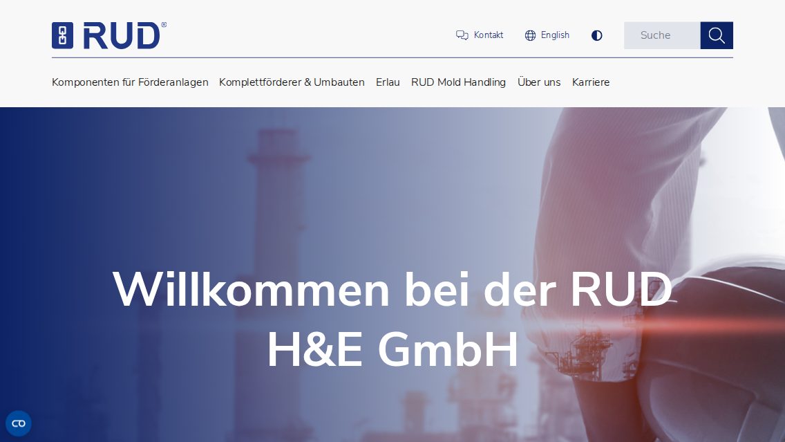 Website von RUD H&E GmbH, TYPO3 Referenz mit T3Karma