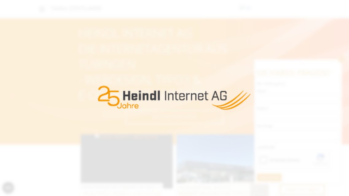 Website von Heindl Internet AG, TYPO3 Referenz mit All in One Feedback for TYPO3