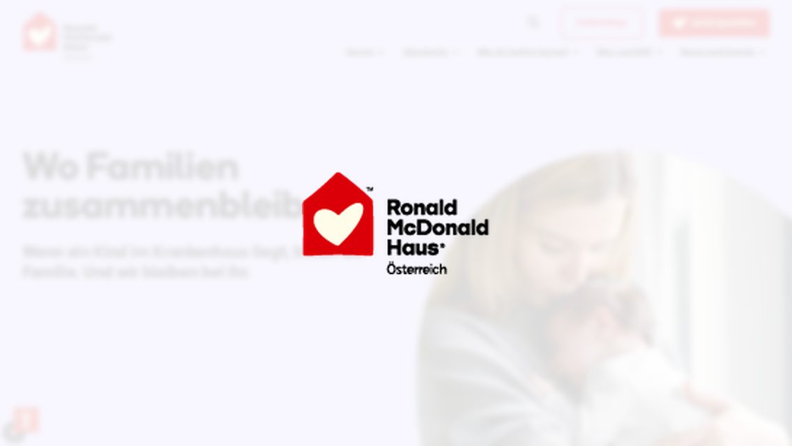 Website von Ronald McDonald Kinderhilfe Österreich, TYPO3 Referenz mit All in One Gallery for TYPO3