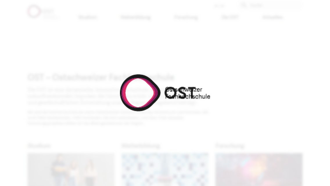 Website von OST – Ostschweizer Fachhochschule, TYPO3 Referenz mit Timeline for TYPO3