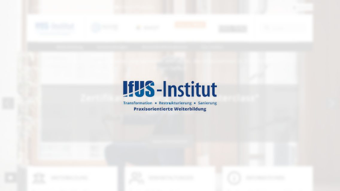 Website von IFUS-Institut, TYPO3 Referenz mit Timeline for TYPO3