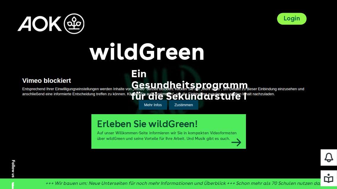 Website von wildGreen, TYPO3 Referenz mit T3 Marketing