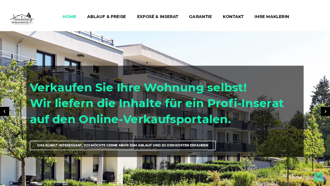 Website von Hinnenberg Immobilien-Marketing, TYPO3 Referenz mit T3 Marketing