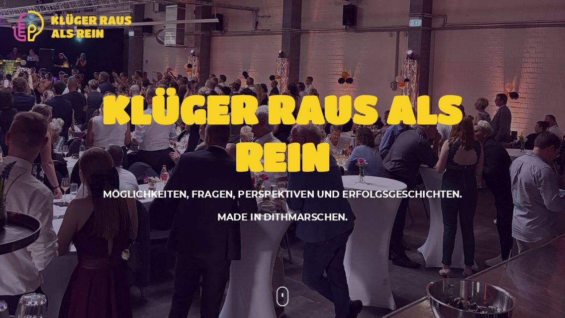 Website von Klüger raus als rein, TYPO3 Referenz mit T3 Events