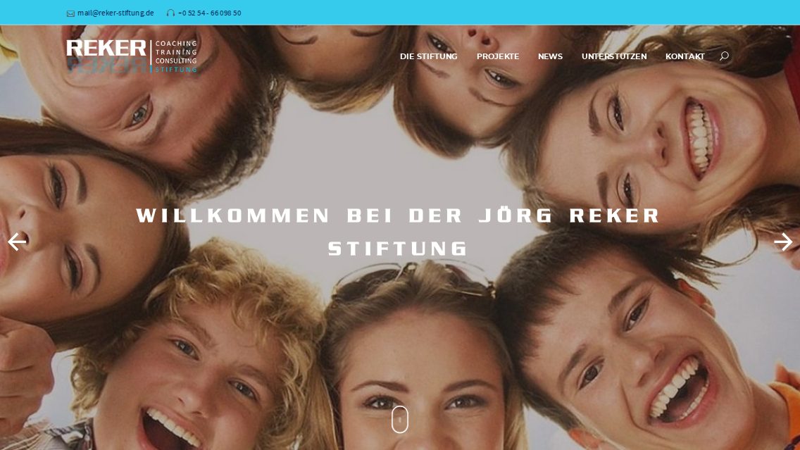 Website von Jörg Reker Stiftung, TYPO3 Referenz mit T3 NGO