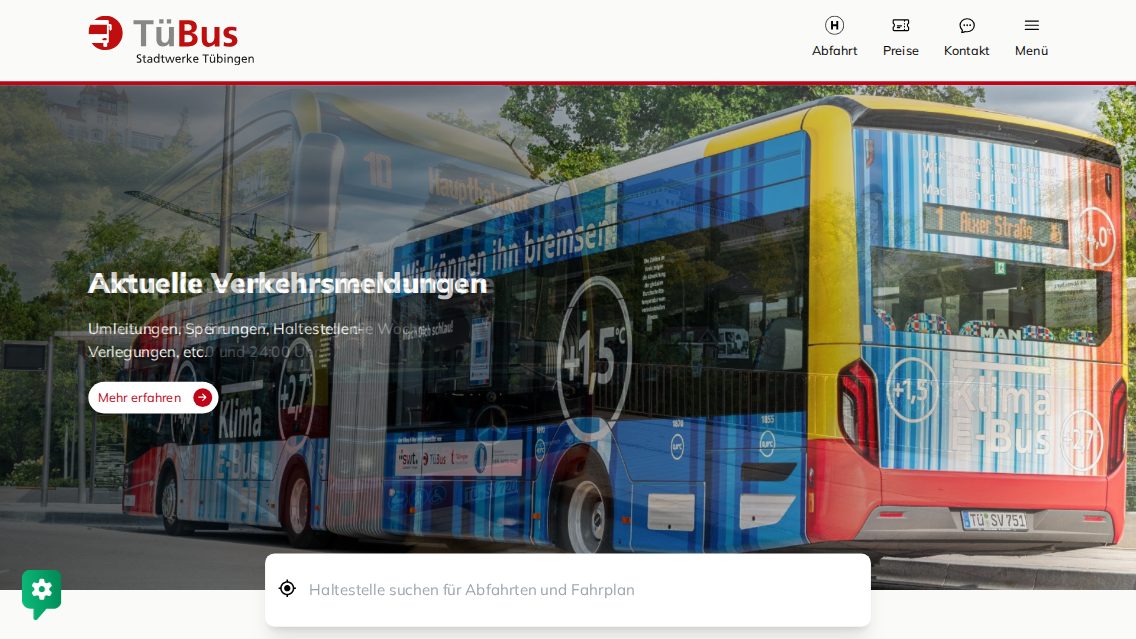 Website von TüBus GmbH, TYPO3 Referenz mit T3 NGO