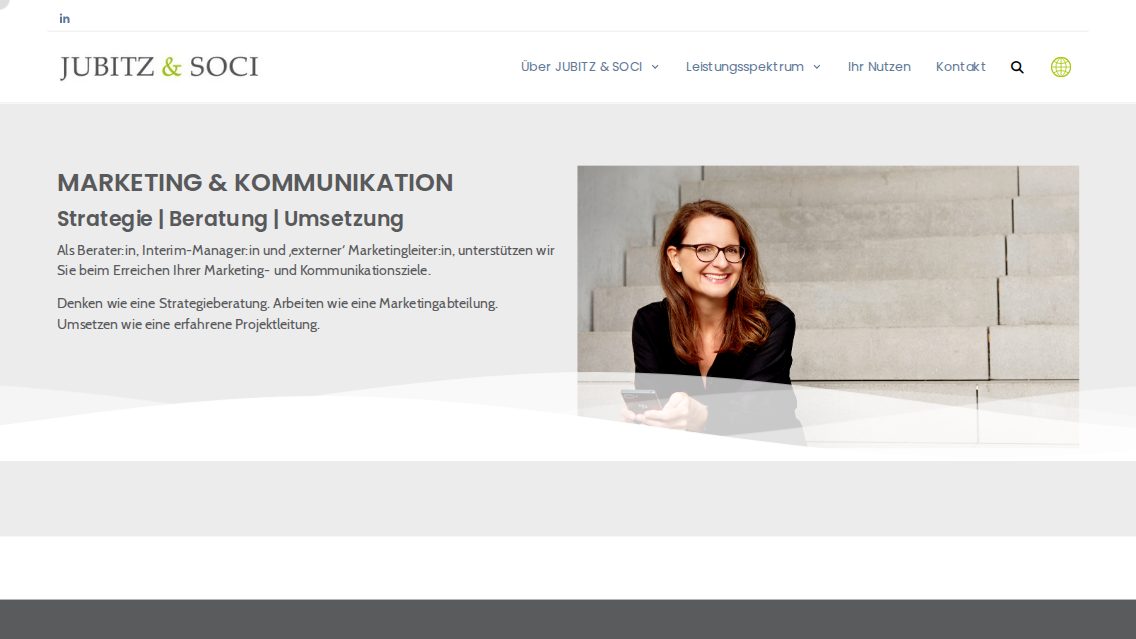 Website von JUBITZ & SOCI, TYPO3 Referenz mit T3 Avatar