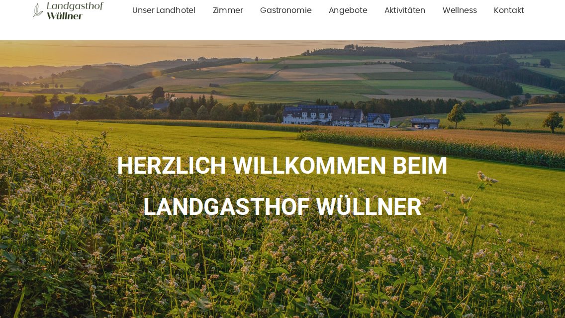 Website von Landgasthof Wüllner, TYPO3 Referenz mit T3 Shri
