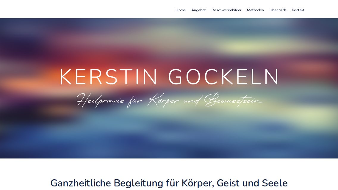 Website von Heilpraxis Gockeln, TYPO3 Referenz mit T3 Bootstrap
