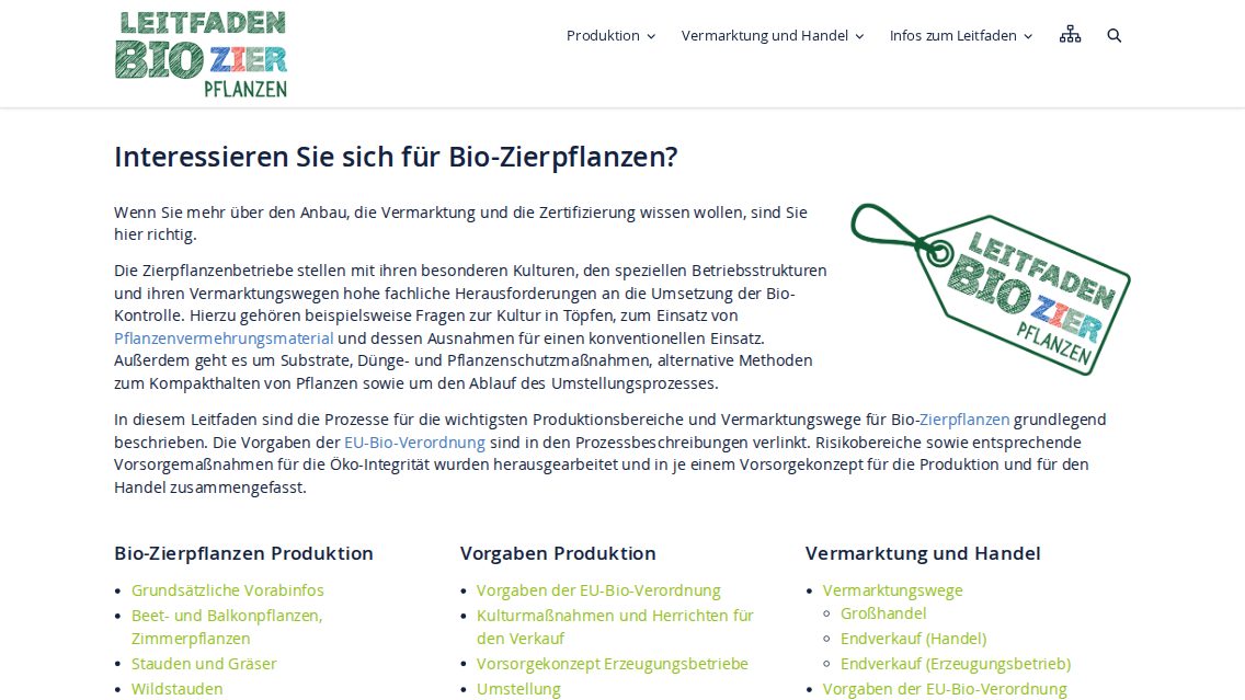 Website von bioZier, TYPO3 Referenz mit T3 Bootstrap