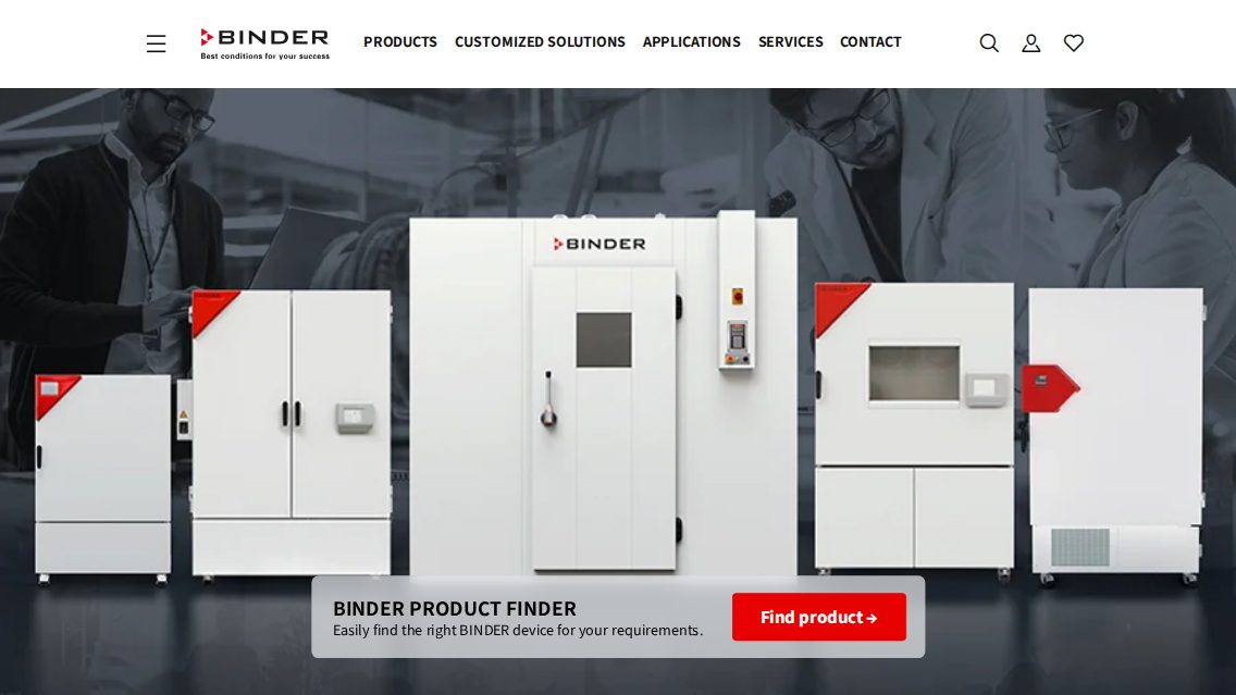 Website von BINDER GmbH, TYPO3 Referenz mit T3AI – AI Assistant for TYPO3