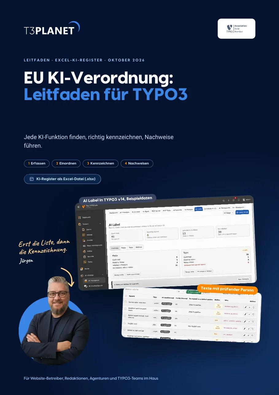EU KI-Verordnung: Leitfaden für TYPO3: Titelseite