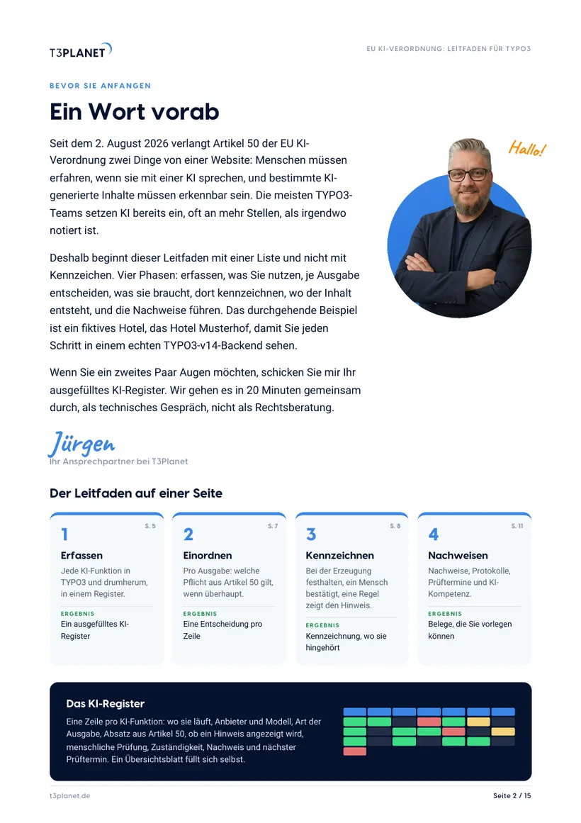S. 2: Der Leitfaden auf einer Seite