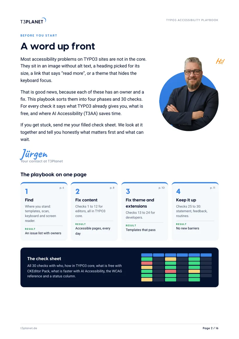 p. 2: The playbook on one page