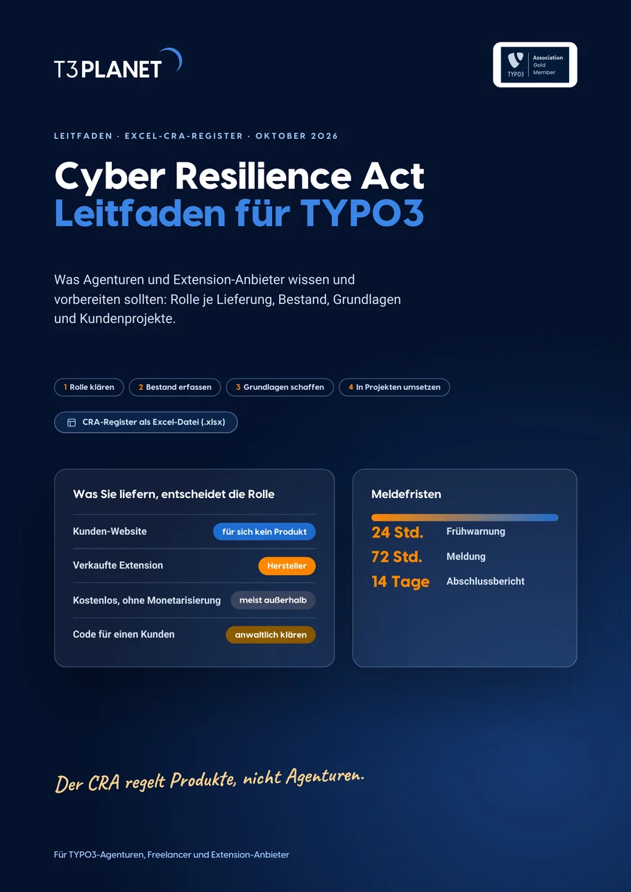 Cyber-Resilience-Act-Leitfaden für TYPO3: Titelseite