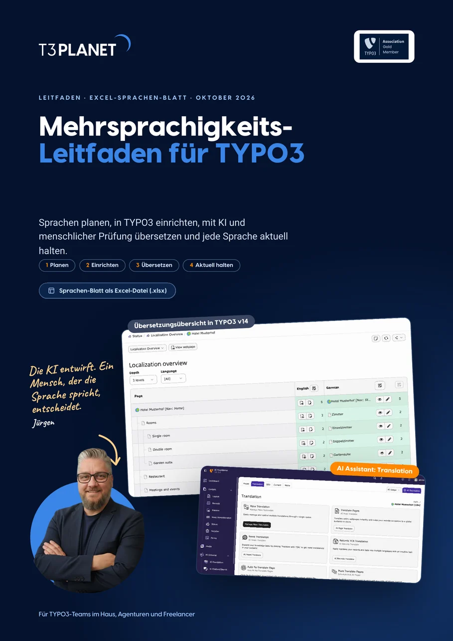 Mehrsprachigkeits-Leitfaden für TYPO3: Titelseite