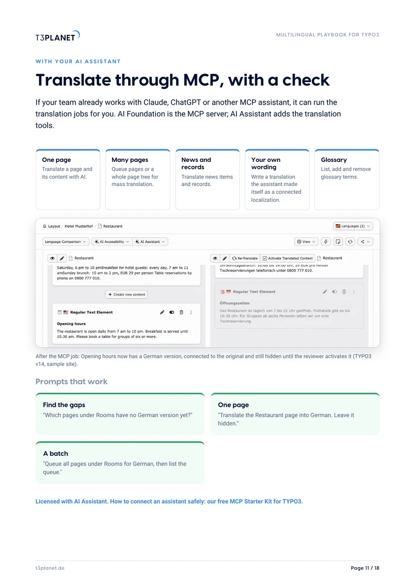 p. 11: Translate through MCP, with a check