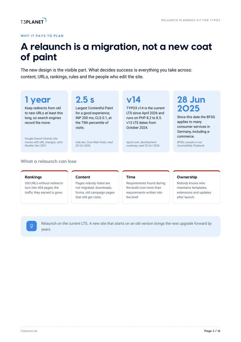 p. 3: A relaunch is a migration