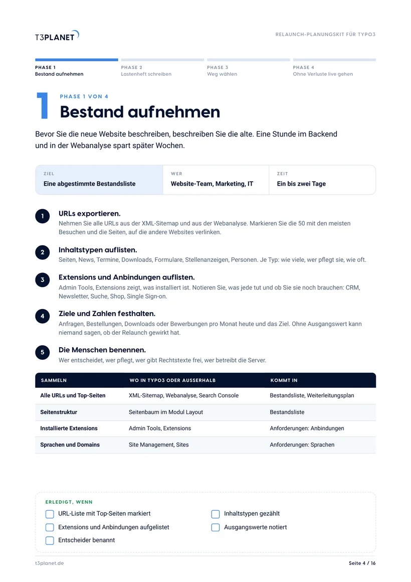 S. 4: Bestand aufnehmen
