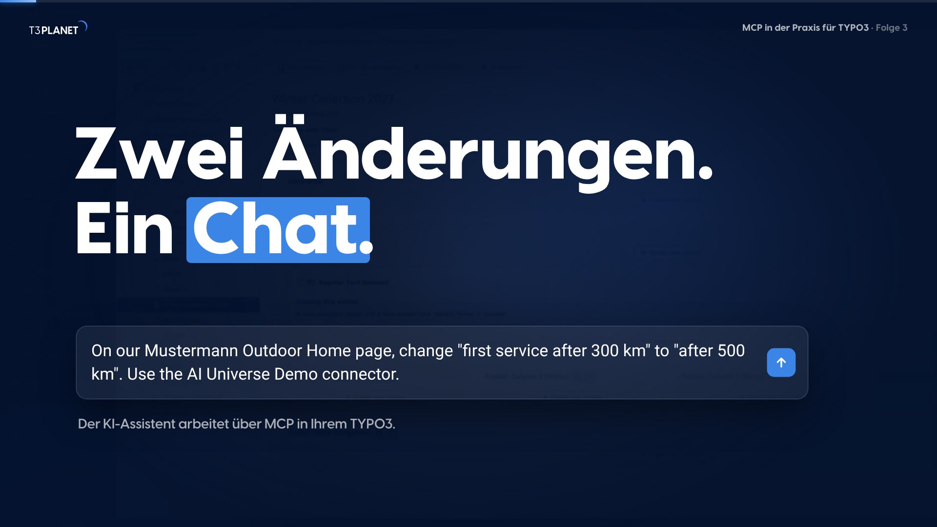 Video: TYPO3-Inhalte per KI bearbeiten: vier alltägliche Änderungen per Chat