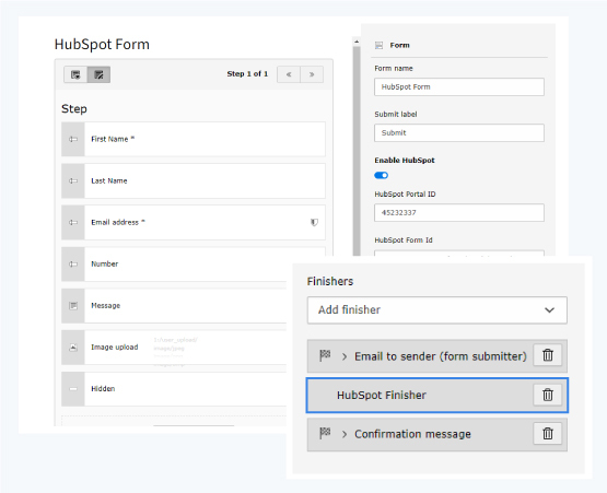 Custom Hubspot Finishers