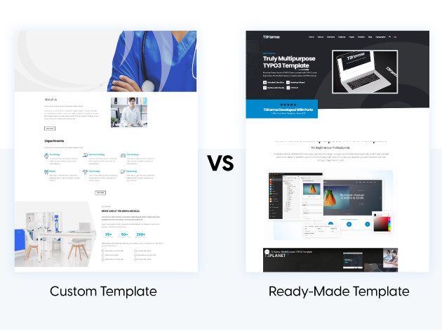 Benutzerdefinierte Templates vs. vorgefertigte