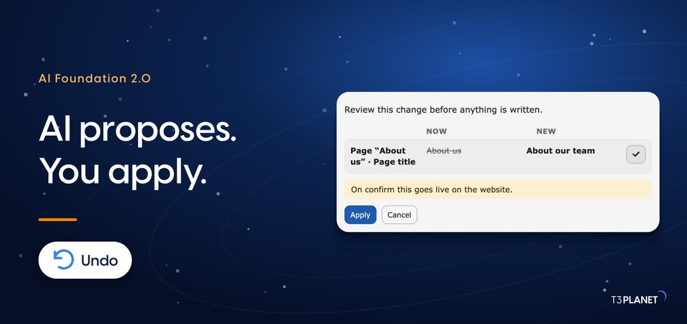 AI Agent for TYPO3: AI Foundation 2.0 Writes Only When You Say So