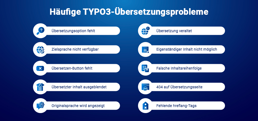 Häufige TYPO3-Übersetzungsprobleme Häufige TYPO3-Übersetzungsprobleme