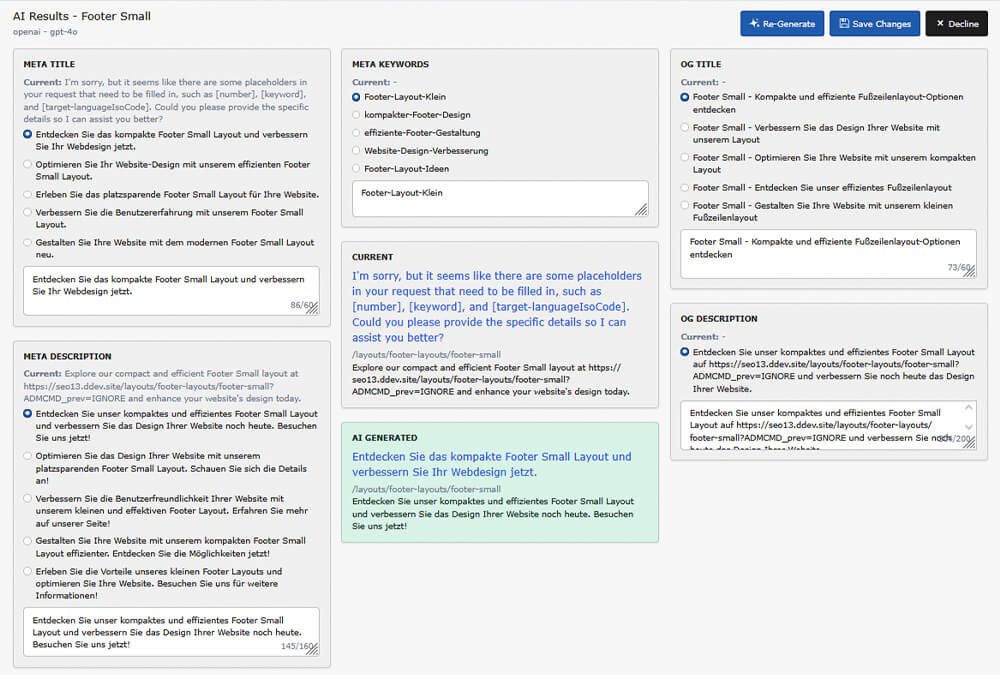 Step 4: Review Generated SEO Data Step 4: Review Generated SEO Data