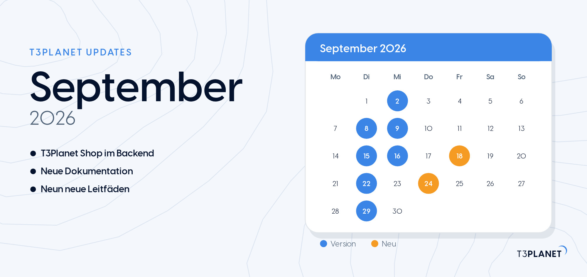T3Planet Updates September 2026: der T3Planet Shop, neue Doku und alle Versionen