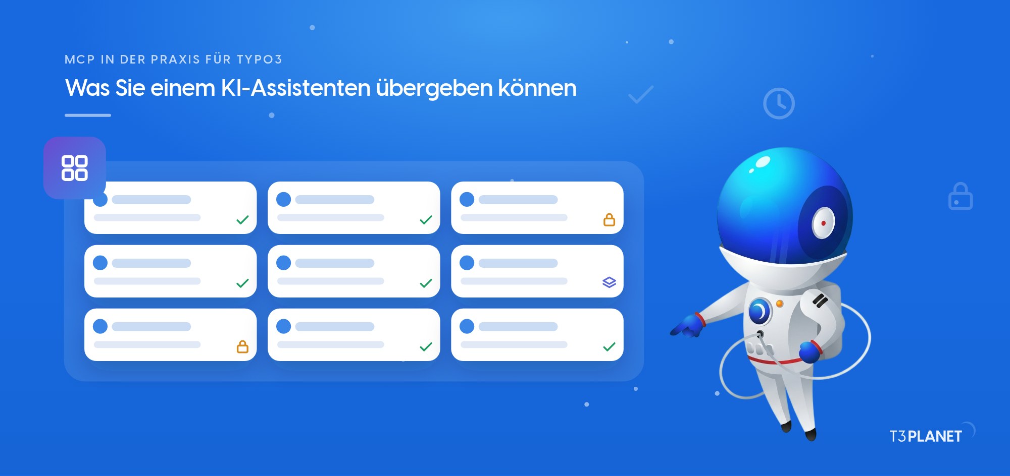 TYPO3 MCP Anwendungsfälle: was Sie einem KI-Assistenten übergeben können, auf einer Karte