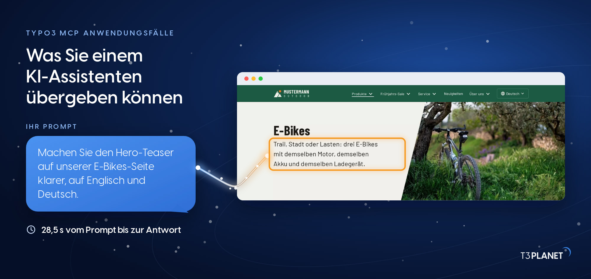 TYPO3 MCP Anwendungsfälle: was Sie einem KI-Assistenten übergeben können, auf einer Karte
