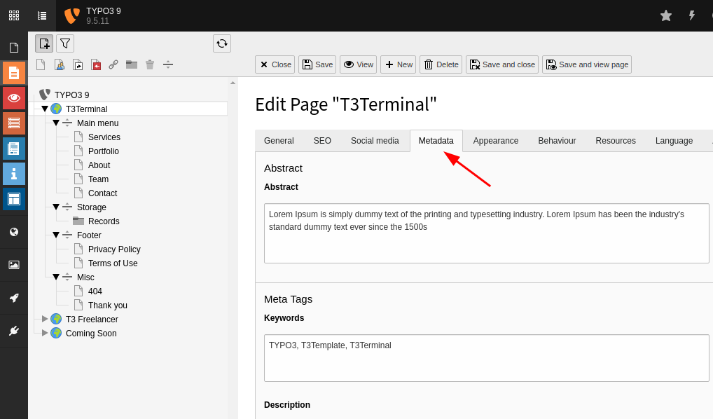 TYPO3 Basis-SEO-Metadaten