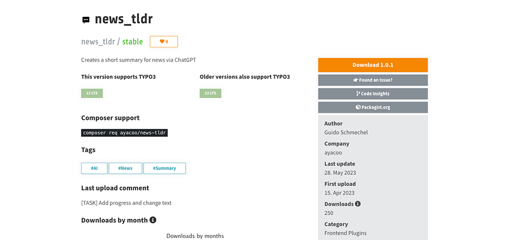 TYPO3 Extension news-tldr