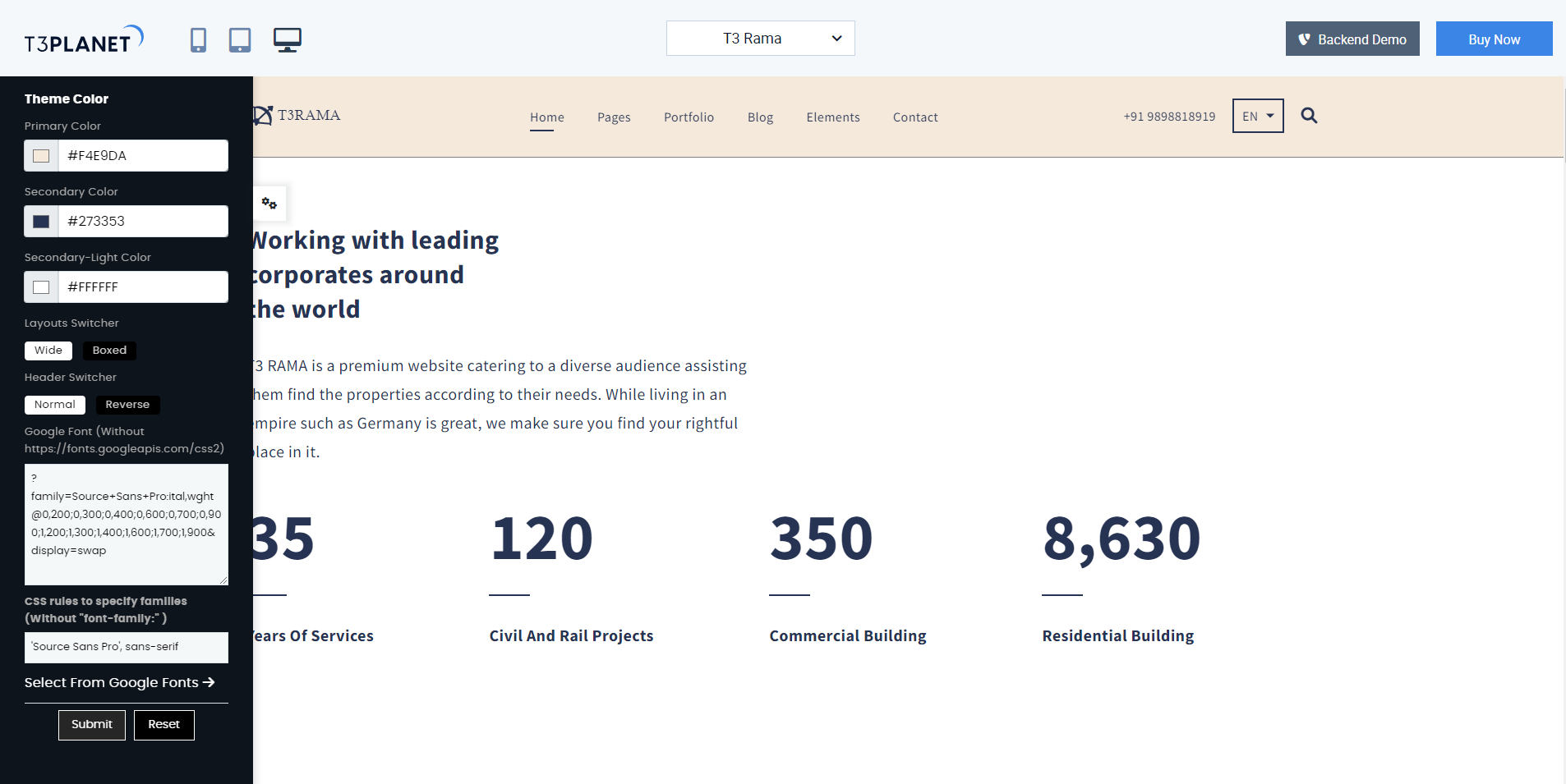 Click & Live Admin panel