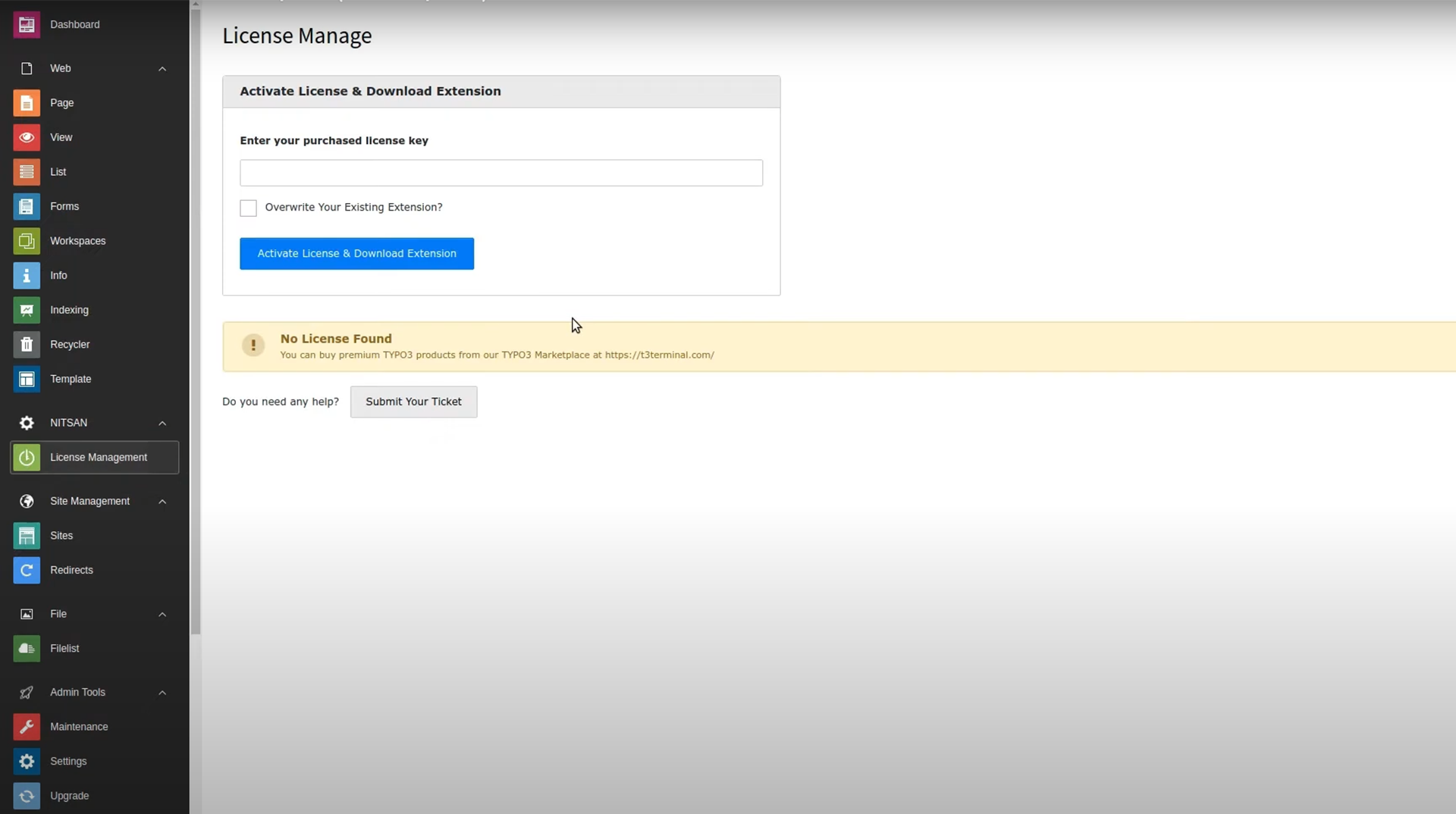 Now, go to License Management 