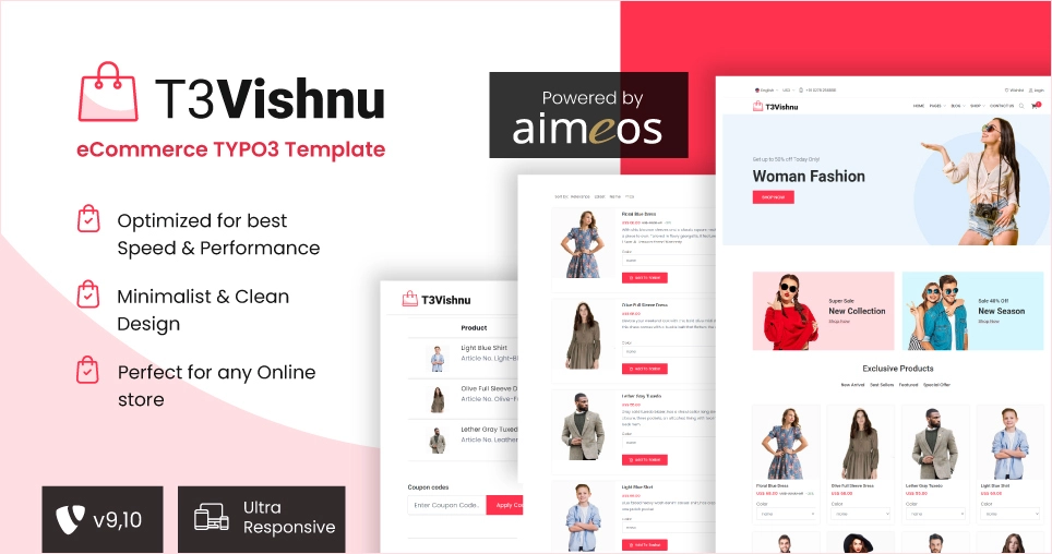  T3 Vishnu TYPO3 Shop Template