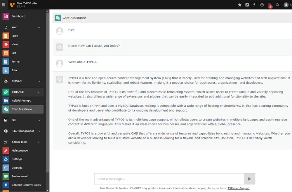 T3AI - TYPO3 AI - ChatGPT Assistance