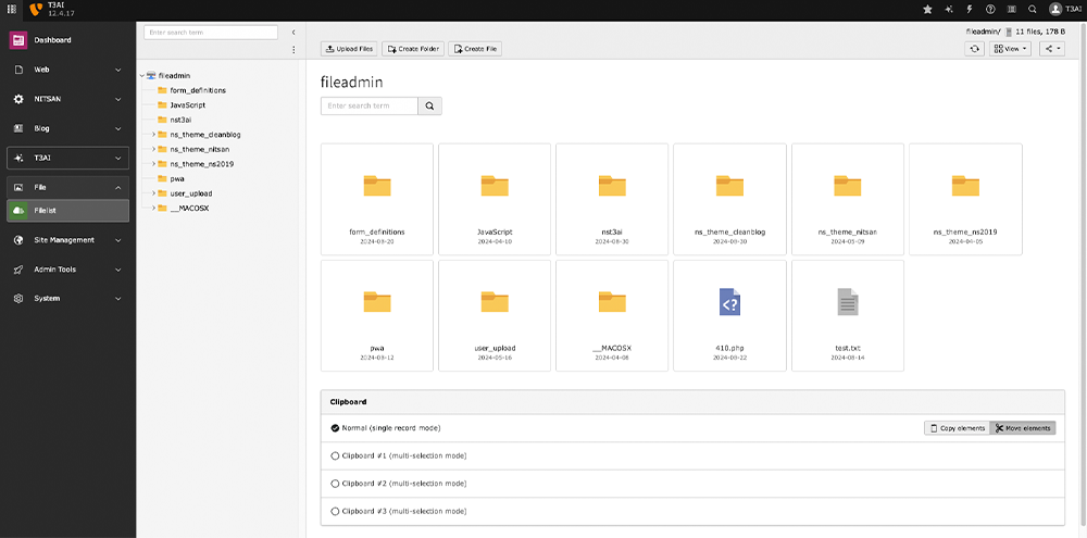 File Module of TYPO3 Core