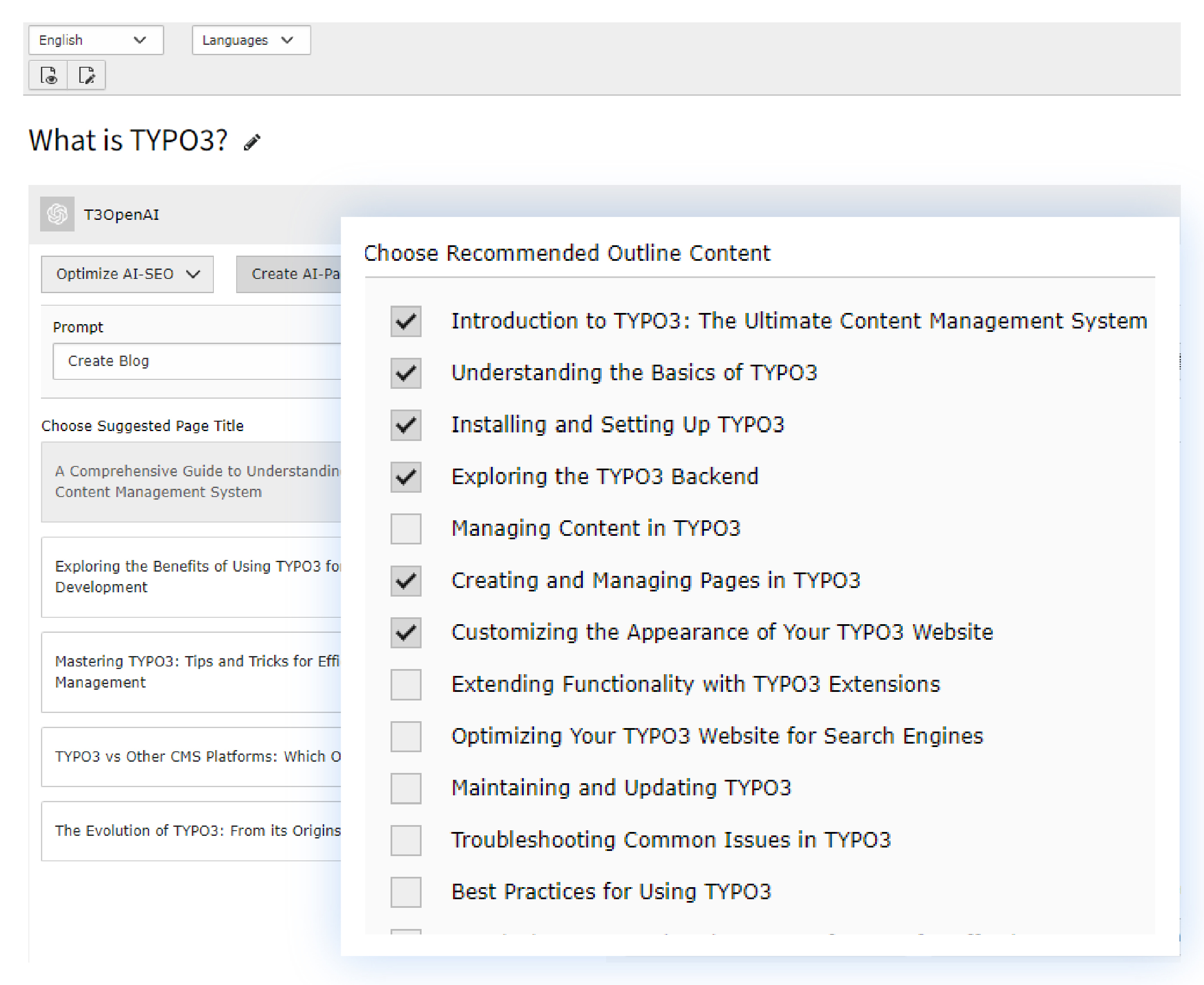 Define Outline of page
