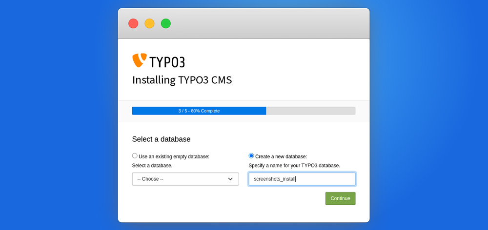 Choose an Existing Database or Create a New