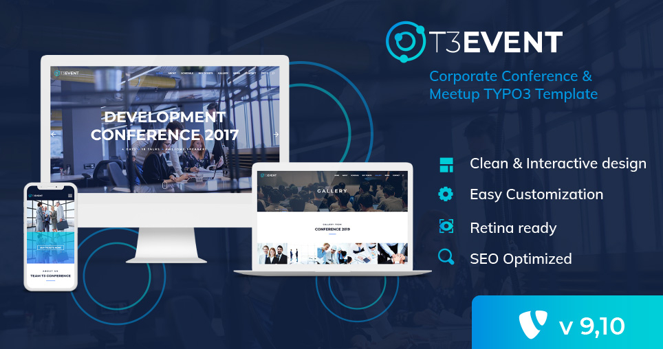 T3 Events - Konferenz Meetup TYPO3 Vorlage