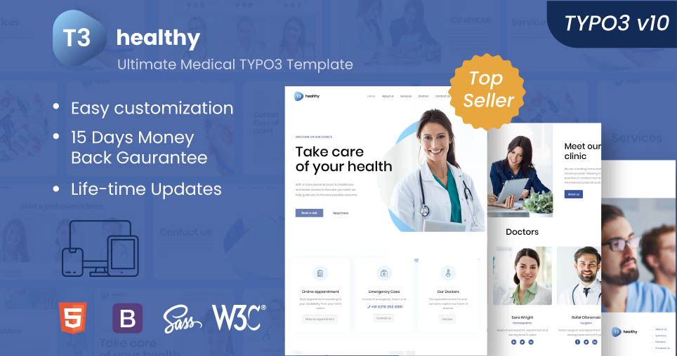 T3 Gesundheit Medizinische TYPO3 Vorlage