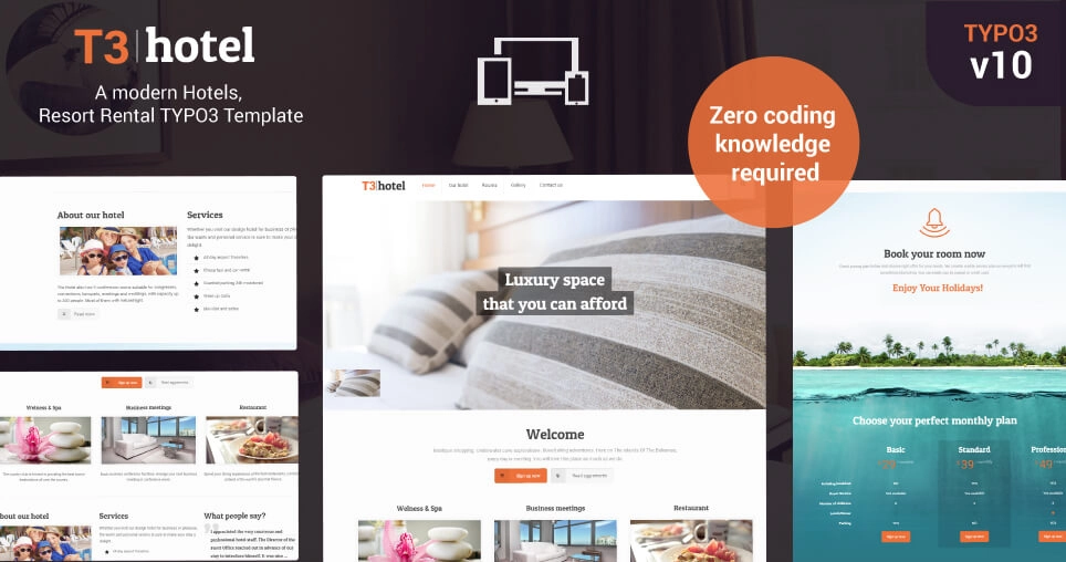  T3 Hotel Premium TYPO3 Vorlage
