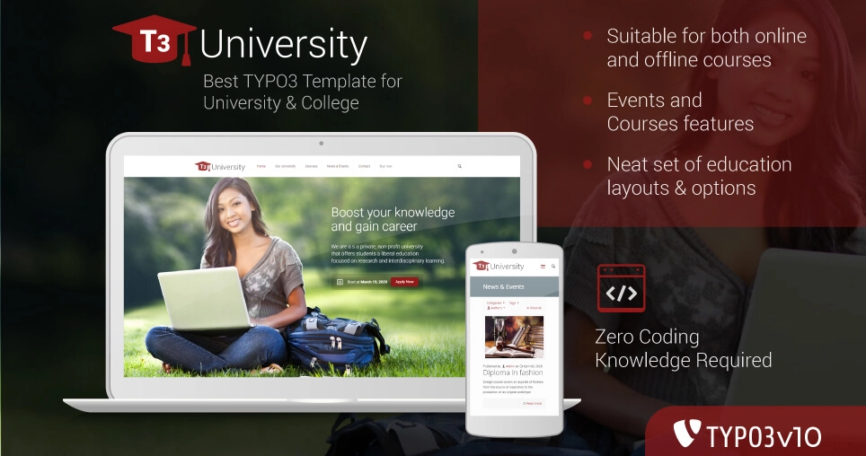 T3 Universität: Bildung TYPO3 Vorlage
