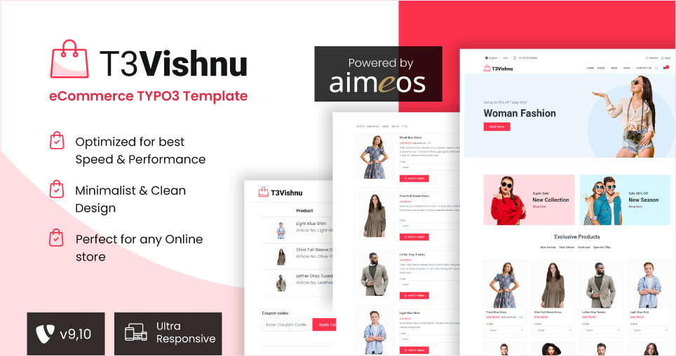 T3 Vishnu TYPO3 Shop Vorlage
