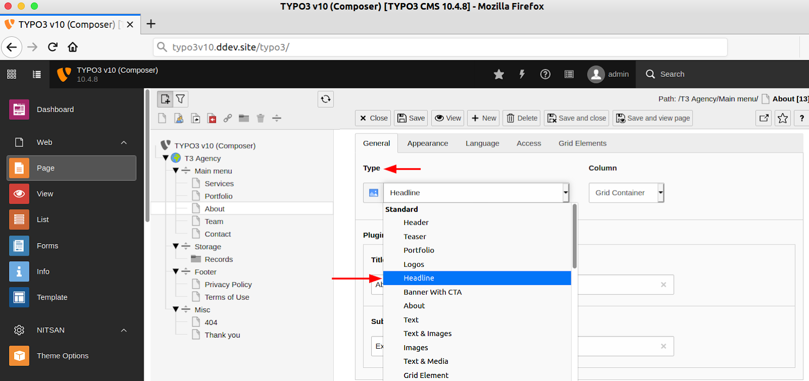  TCA tt_content: Add TYPO3 Custom Elements to “Type” Dropdown