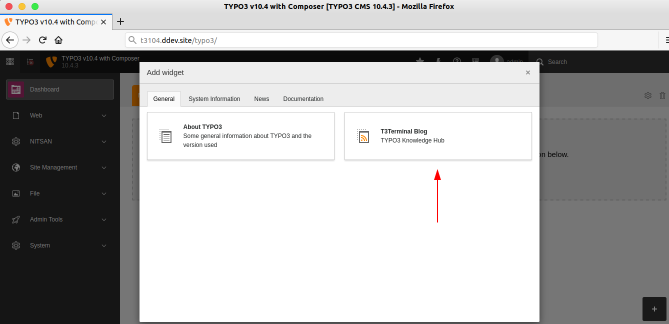 How to add a custom widget in TYPO3 Dashboard?