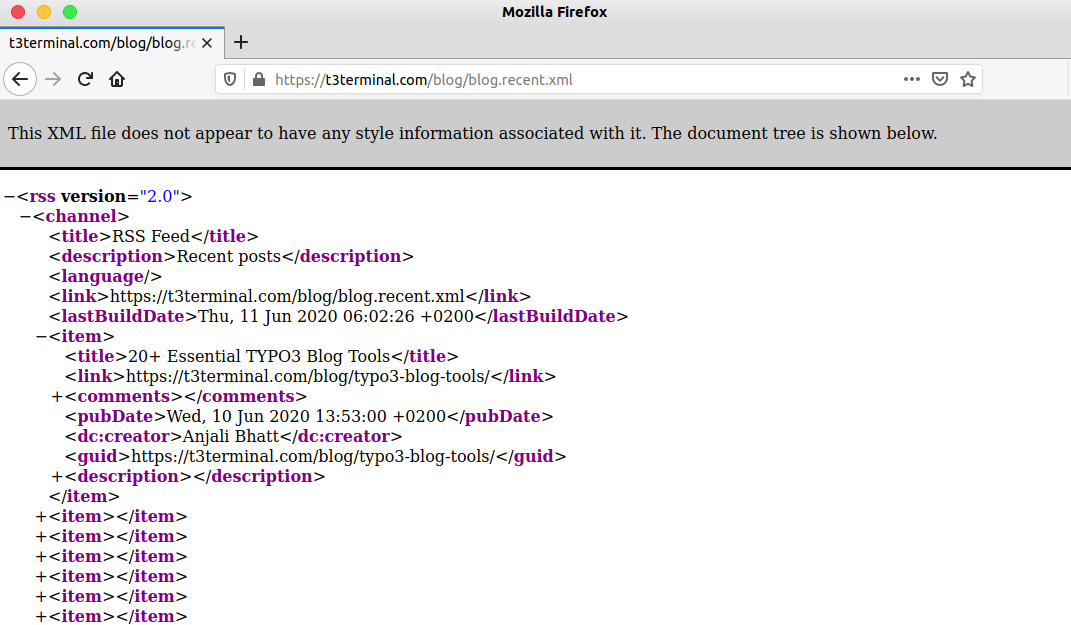 Practical Example of RSS-Feed Dashboard Widget